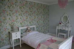 bedroom wall papered